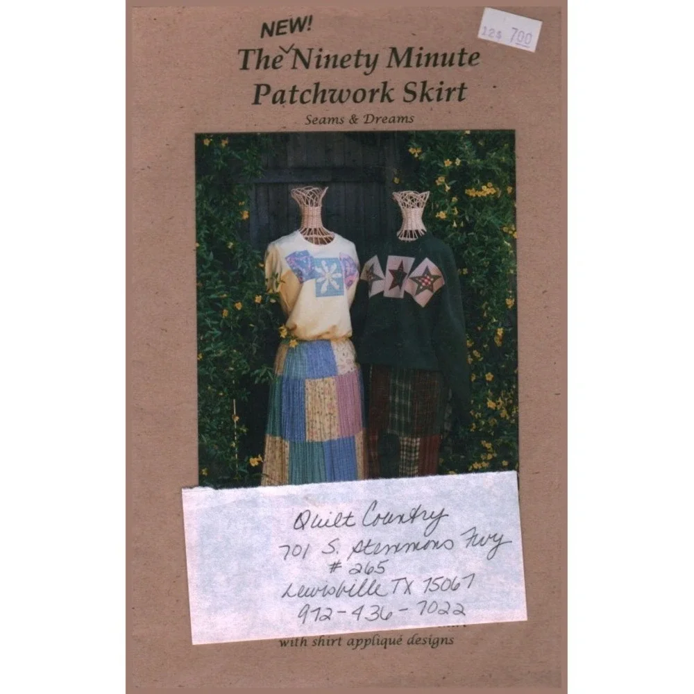 Seams & Dreams The Ninety Minute Patchwork Skirt‎ Sewing Pattern SND206 Vintage